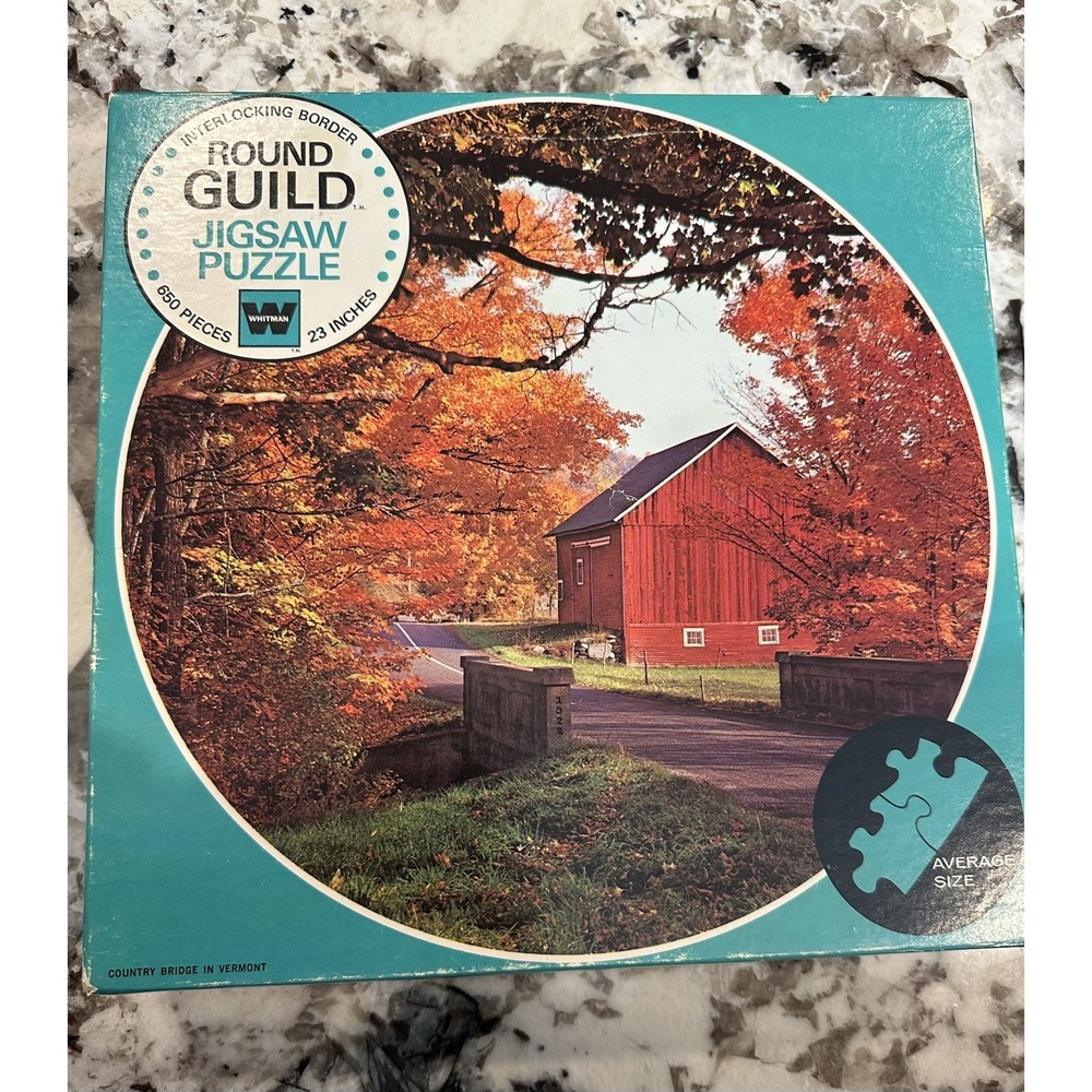 Country Bridge In Vermont Jigsaw Puzzle 650 pc 23" Diameter Whitman